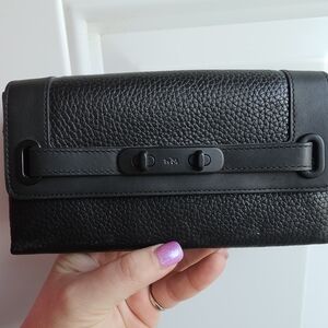 Coach Black Pebbled Leather Wallet